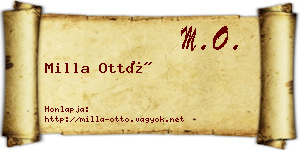 Milla Ottó névjegykártya